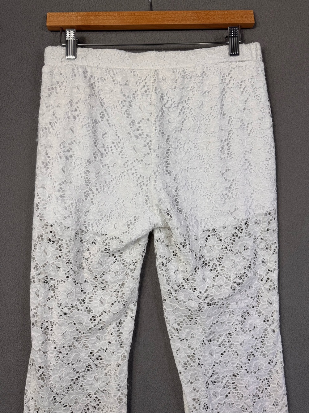 Vintage y2K Cache White Lace Flare Sheer Pants, Small - Picture 6 of 13